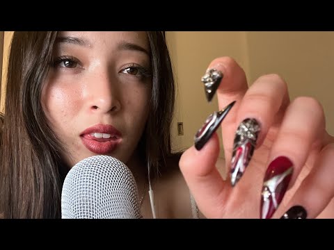 ASMR Close-Up Whispers, Mouth Sounds and Personal Attention (Long Nails)