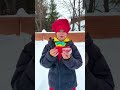 Making Strawberry Ice Cream in the Snow🍓❄️