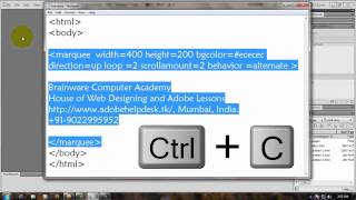 Dreamweaver Tutorials: Creating  Marquee with Dreamweaver Cs5  using CSS styles / rules