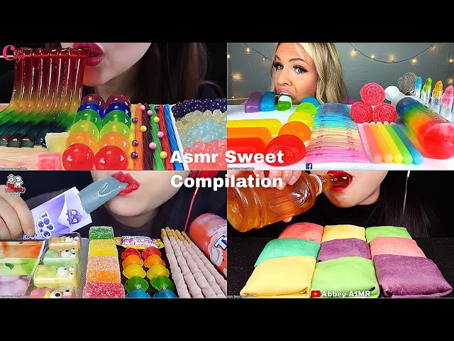 ASMR Colorful Desserts Compilation | No Talking | Only Bits | ASMR Mukbang | ASMR Food