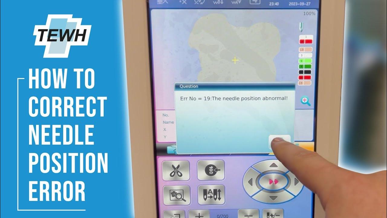 Embroidery 101 How to correct needle position error YouTube