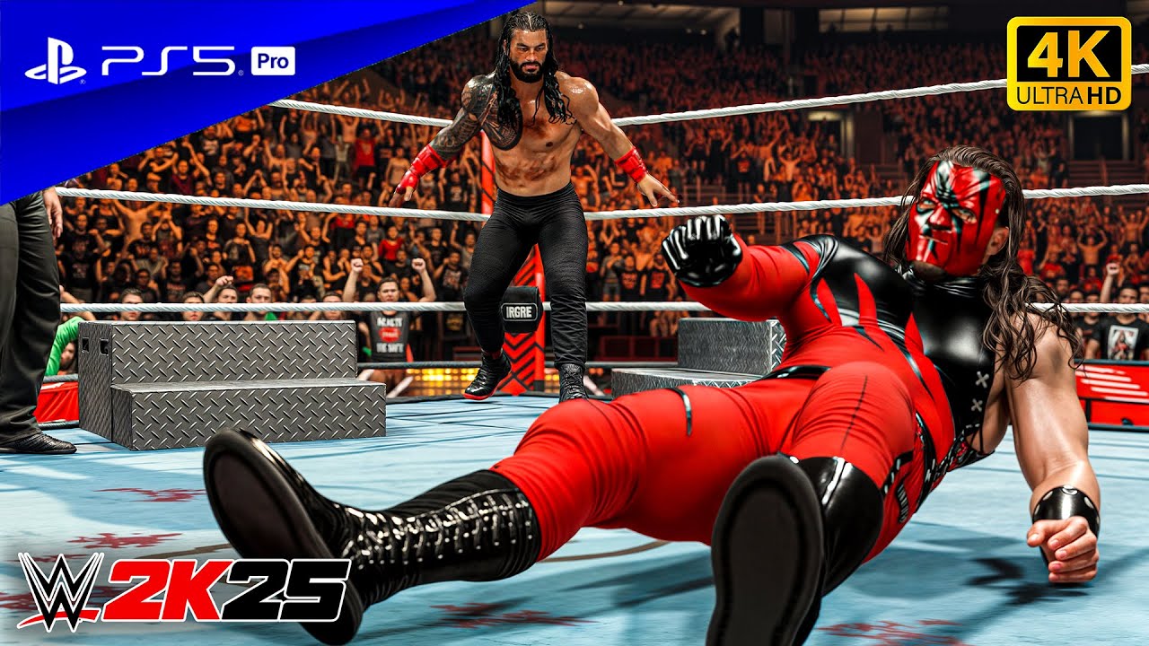 WWE 2K25 — Роман Рейнс против Кейна | Матч по экстремальным правилам | PS5™ Pro [4K60]
