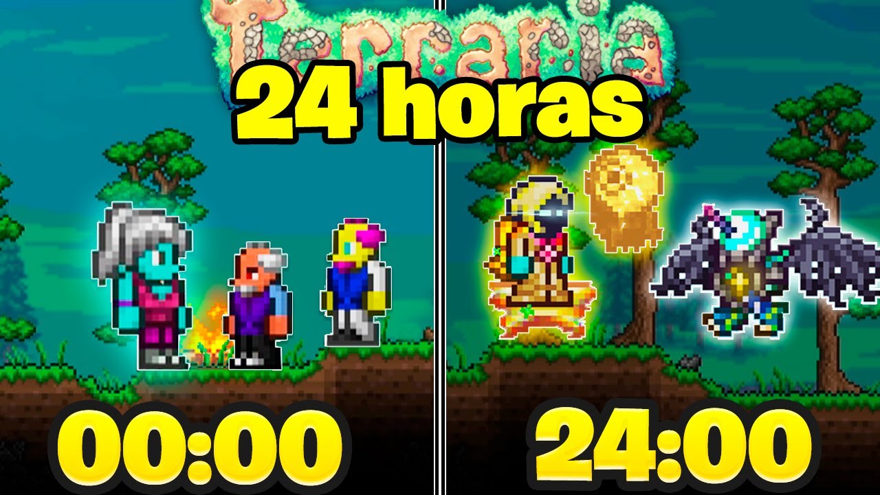 24 HORAS no TERRARIA em TRIO com APENAS uma CLASSE