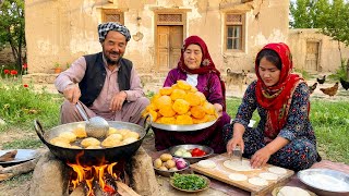 Cooking Traditional Afghan Pani Puri Over an Open Fire 🔥 | Real Village Life 🇦🇫