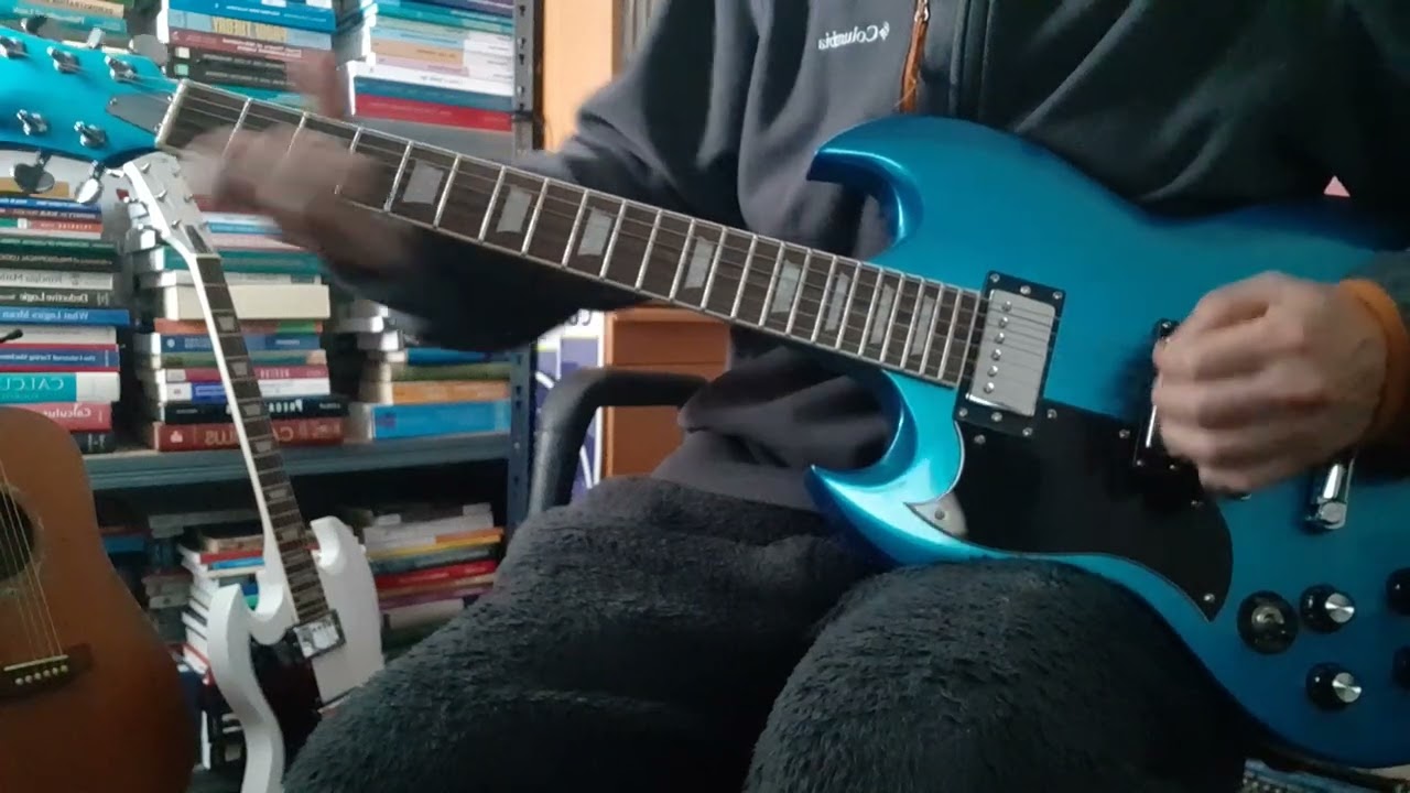 More sound checking - Amazon SG blue guitar