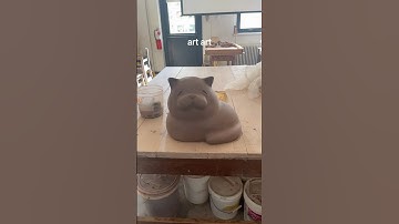 chonky cat sculpture #art #ceramic #ceramicart #clay #cat #cute