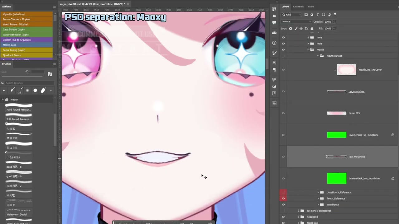 Live2d PSD separation overview - Miyu