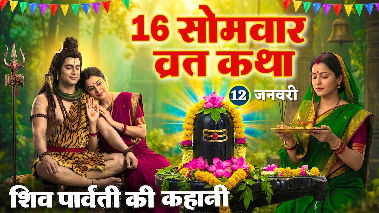 🌼माघ मास 16 सोमवार व्रत कथा | मन को शांति देने वाली शिव कथा | Magh Maas Somvar Vrat Katha