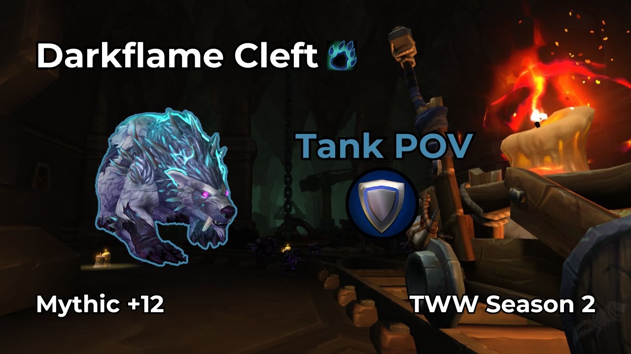 WoW M+ | Darkflame Cleft +12 | Guardian Druid Tank POV | TWW S2