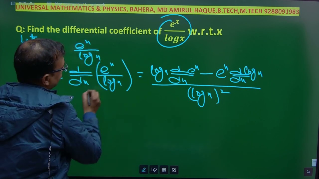 Find the differential coefficient of e^x/logx w.r.t.x