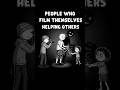 Psychology of people who film themselves helping others