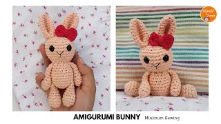 Crochet Bunny Rabbit Pattern | Easy Amigurumi Easter Bunny with Minimum Sewing (make in one piece)