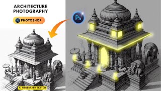 Create an AI Temple Sketch to Realistic Light Glow Effects || Architecture Rendering in Photoshop by INDUSTRIAL CAD TUTORIALS 33 views 12 days ago 10 minutes, 1 second