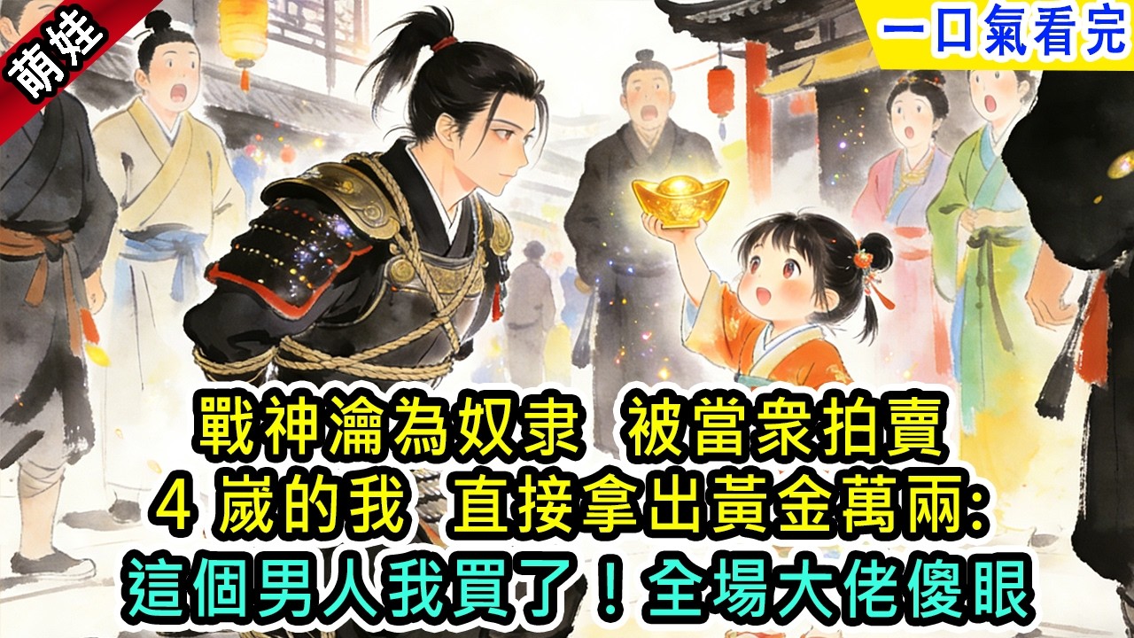 【春節快樂】戰神瀹為奴隶被當衆拍賣，4嵗的我 直接拿出黃金萬兩:這個男人我買了。全場大佬傻眼#小说 #古風小說 #古言 #古代言情 #言情  #小說 #完結 #爽文 #萌娃 #團寵 #大女主 #女頻