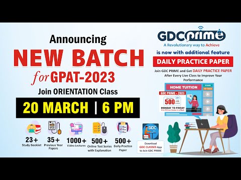 NEW BATCH ANNOUNCEMENT FOR GPAT 2023 || MARCH PRIME BATCH