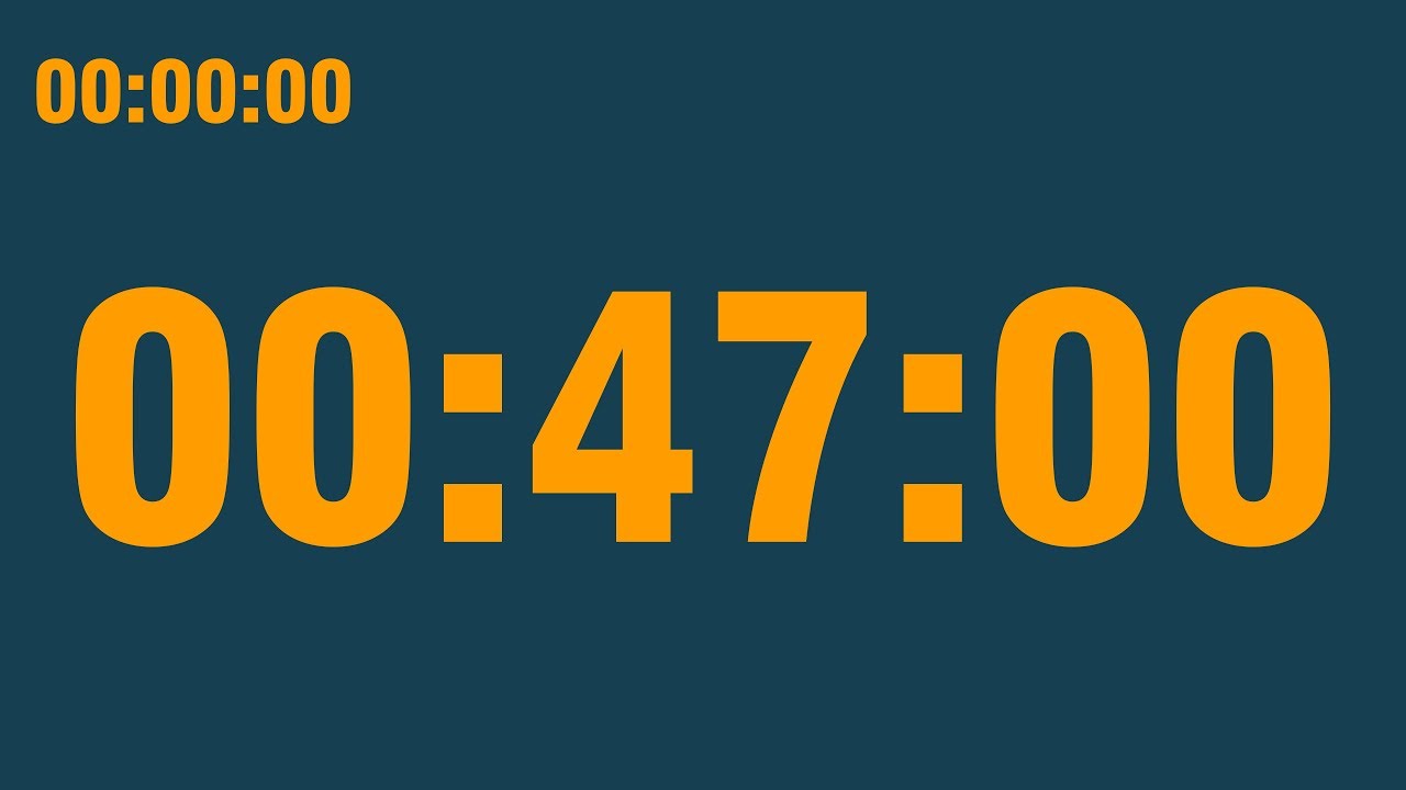 47 minute timer (with end alarm, time elapsed and progress bar)