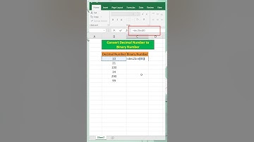 Day 02/100 | Convert Decimal Number to Binary Number | Excel Function Challenge | #shorts #excel