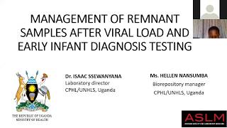 November 2019 LabCoP ECHO Session: Management of Remnant Samples after EID and VL Testing Wealth