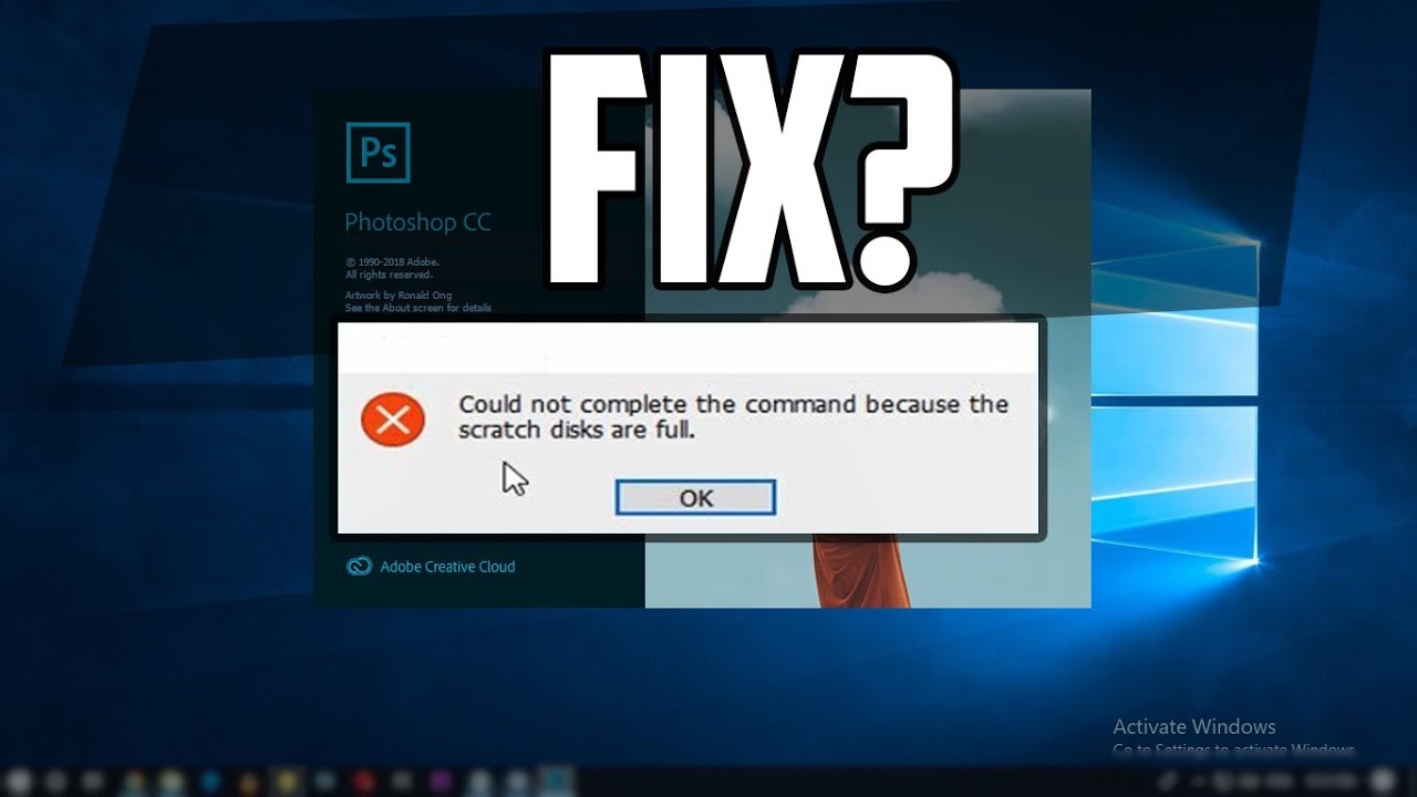 how to clear scratch disk adobe photoshop 2018