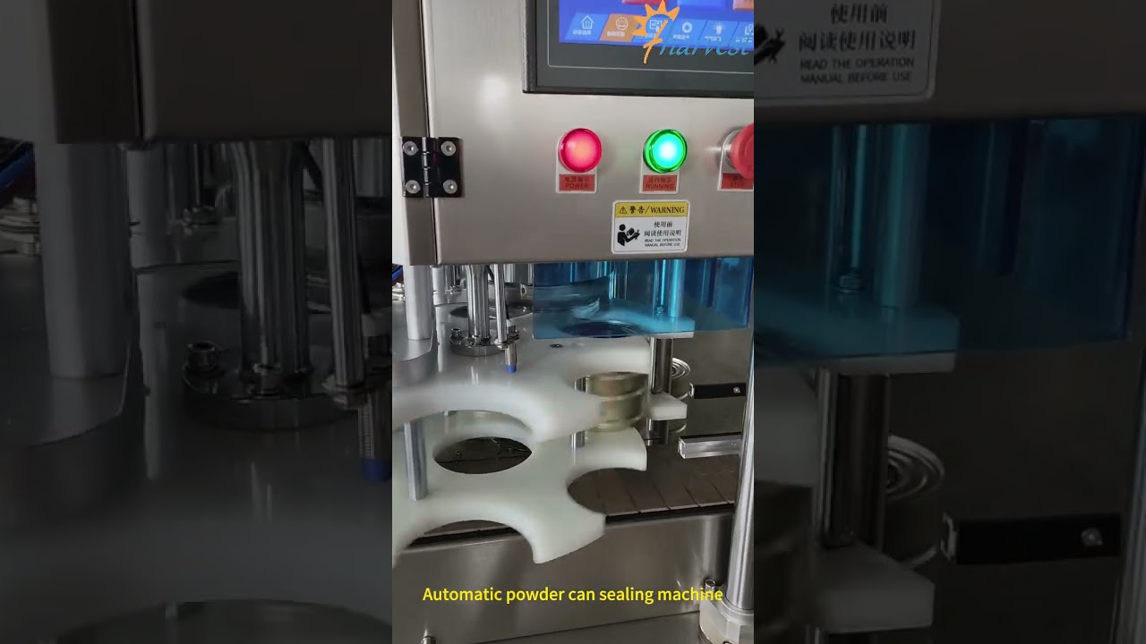 Automatic protein powder, cocoa powder tin can sealing machine, auto servo metal can crimper