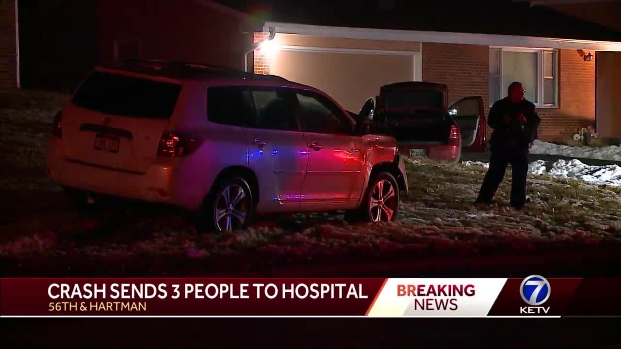 Crash sends 3 people to the hospital - YouTube