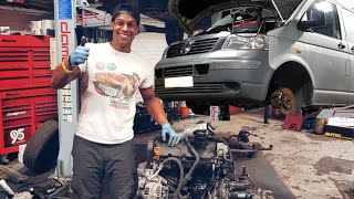 VW T5 Transporter 'engine changed in just 5 hours ends BADLY!!!!'  | PART 1|  RACEVAN | CONVERSION |