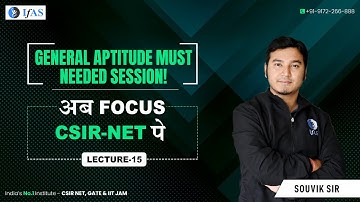 Ab Focus CSIR Pe- General Aptitude Must Needed Session ! Lecture-15