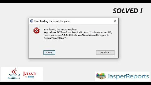 How to solve Error loading the report template ....Attribute 'uuid' ???