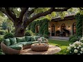 Outdoor Garden Jazz Whispers With Forest Ambience For Focus, Work | Morning Café Music For Relaxing