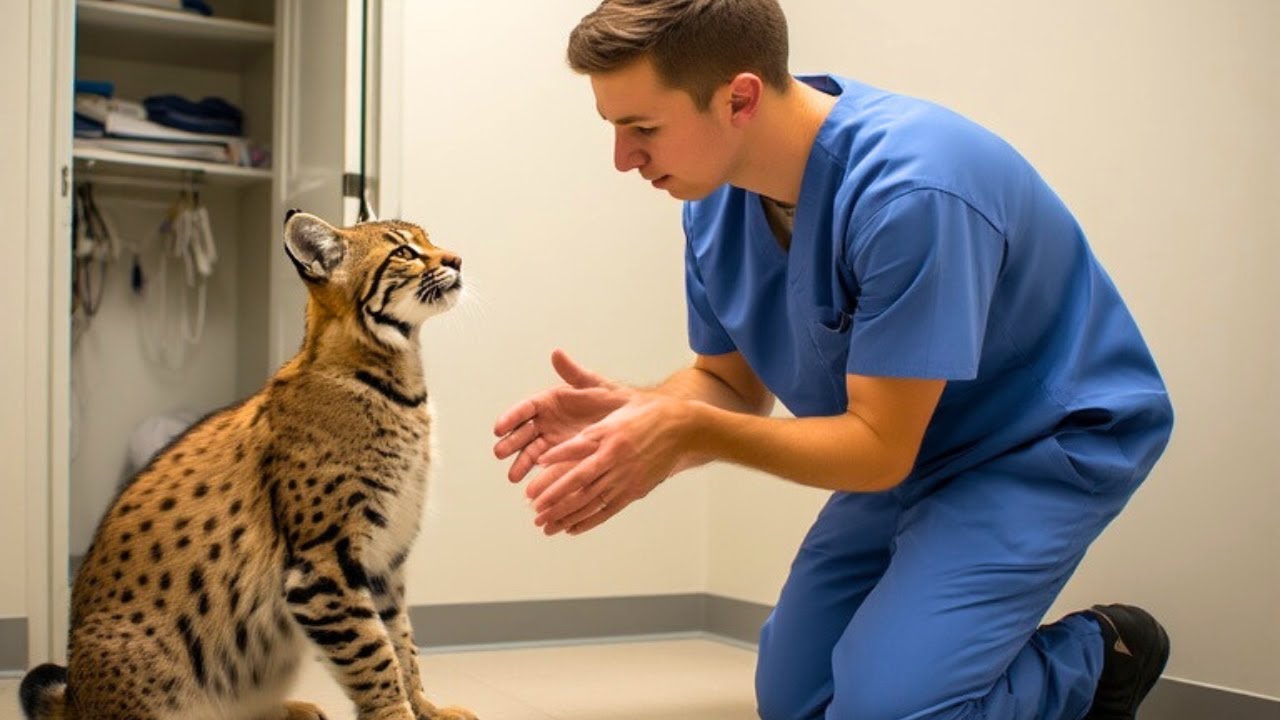 Bobcat Came Into A Veterinary Asking For Help. What Happens Next Is Shocking!