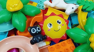 Satisfying building block marble run ☆ Create an interesting marble track building, using Lego Duplo