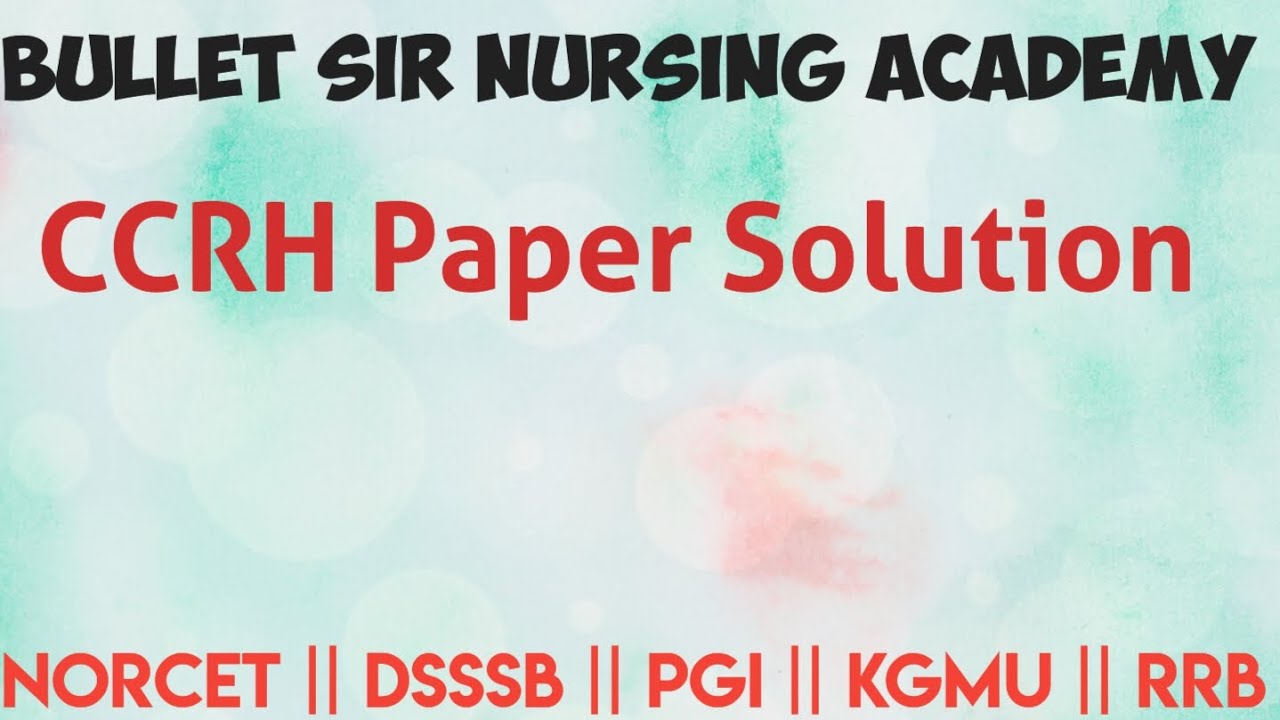 CCRH paper solution 