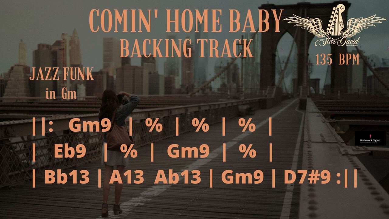 Backing Track Comin' Home Baby  Jazz Funk  in Gm