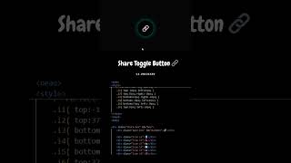 Animated Share Toggle Button 🔗✨ Clean UI |HTML CSS JavaScript|@cs_unlocked #viral #coding #shorts