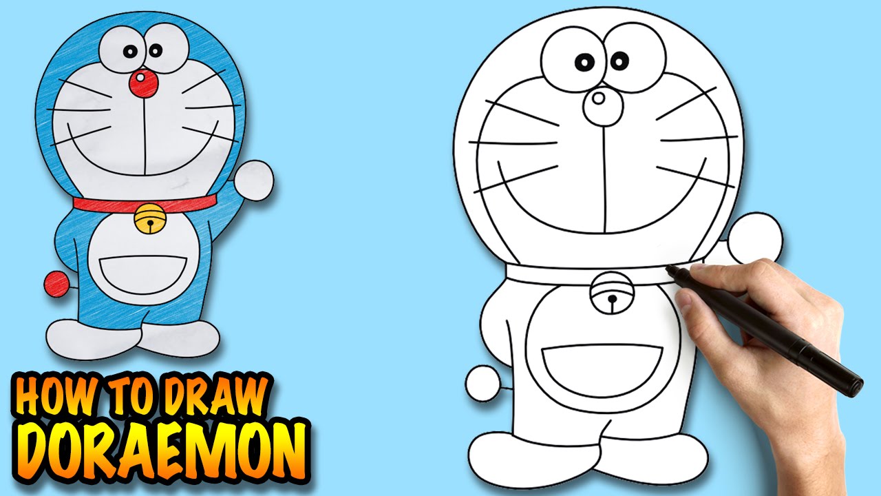 How to draw  Doraemon  Easy step by step drawing tuturial 