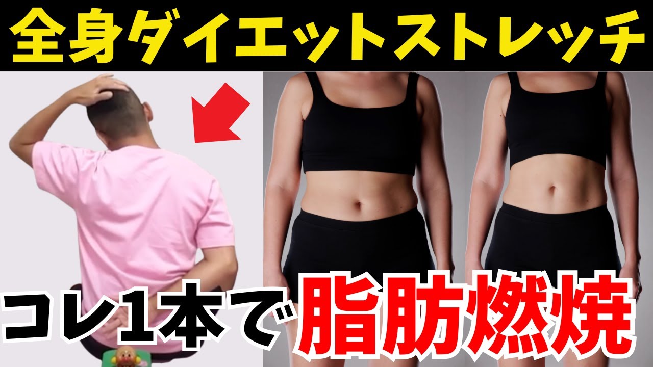 全身ダイエットストレッチ】コレ1本で！全身の代謝を上げて脂肪が