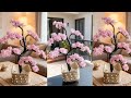 How to Make Bonsai Flowers from Organza Fabric || Organza Fabric Craft Ideas
