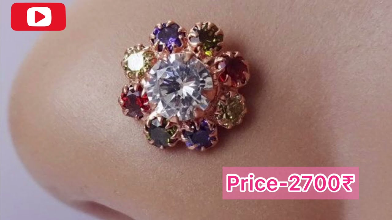 Latest gold and diamond nose pin designs | tanishq lightweight nose pin  exclusive designs with price - YouTube
