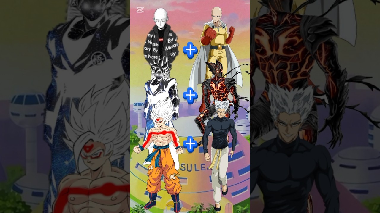 Saitama+Garou+Cosmic Garou+Drip Saitama+Omnigod Goku+Omnipotent Goku Fusion