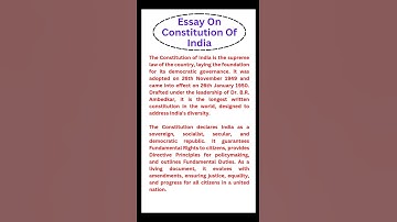 Essay On Constitution Of India | Constitution Of India Essay Writing In English #shorts #short