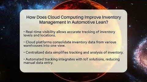 How Does Cloud Computing Improve Inventory Management In Automotive Lean? - Talking Tech Trends