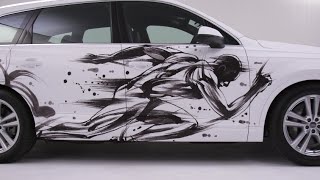 世界的墨絵アーティスト茂本ヒデキチ氏が描く墨絵アート／「Audi PREMIUM ACTION」ロング