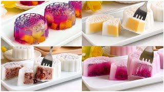4 Easy Agaragar Jelly Mooncake Recipes Compilation | 4款果冻燕菜糕月饼食谱