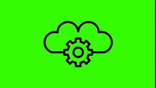 Animated Cloud Settings Icon On Green Screen