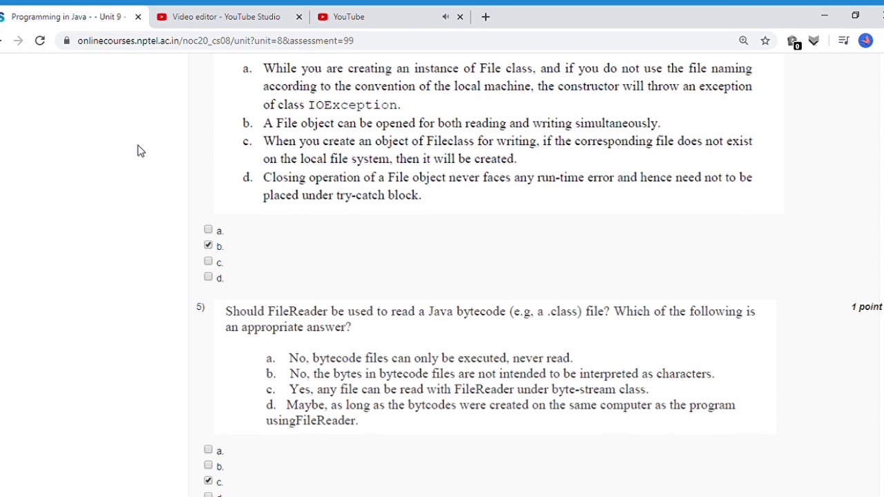 nptel week 7 assignment answers 2023 java