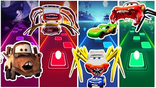 Eater Mater 🆚 Eater Bus 🆚 Eater McQueen 🆚 Eater Red McQueen  |  Who is best?🎯 in Tiles Hop EDM Rush🎶