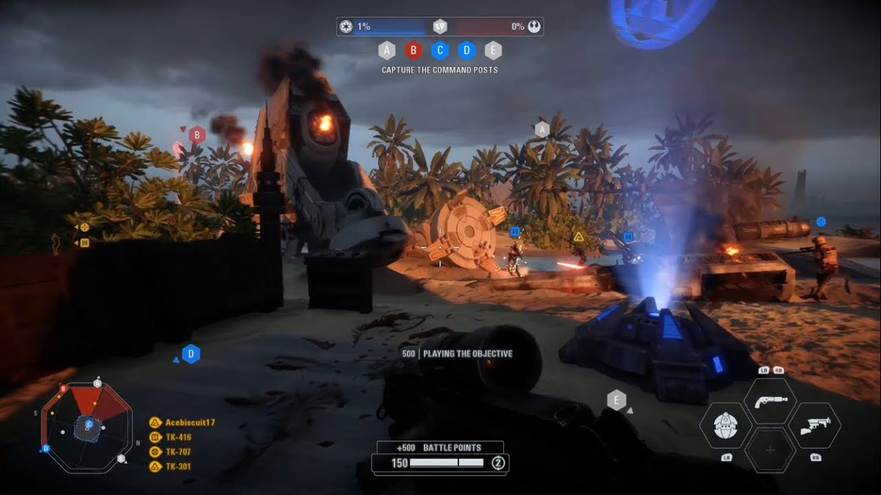 Star Wars Battlefront II Shoretrooper Scarif Beach Gameplay