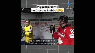 Viggo Björck vill ha Crosbys klubba😬 #nhl #hockey #iihfworlds