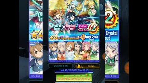 1st Anniversary Record Crystal Roll!! SAO Memory Defrag #66