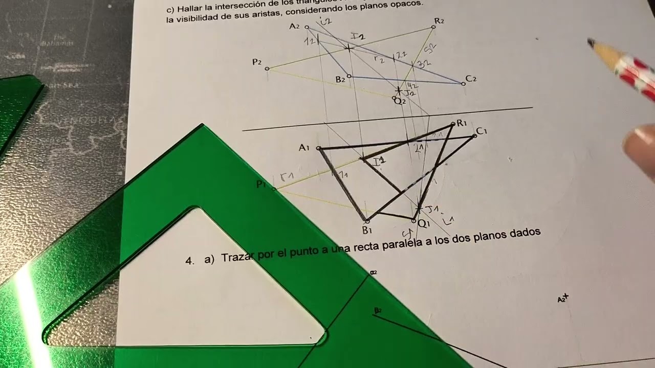 Intersección de placas en Sistema Diédrico. Dibujo Técnico II. 